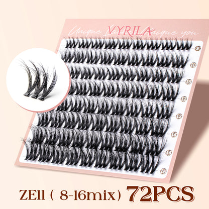 Lash Clusters 0.05mm PBT Fiber Eyelash Clusters 0.1mm Superfine Invisiband D Curl Diy Lash Extension 8-16mm Individual Lashes