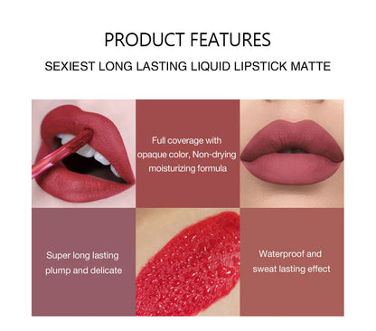 6 PCS Matte Lipstick Set