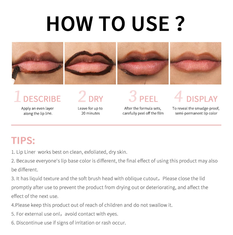 Waterproof Lip Liner Peel Off