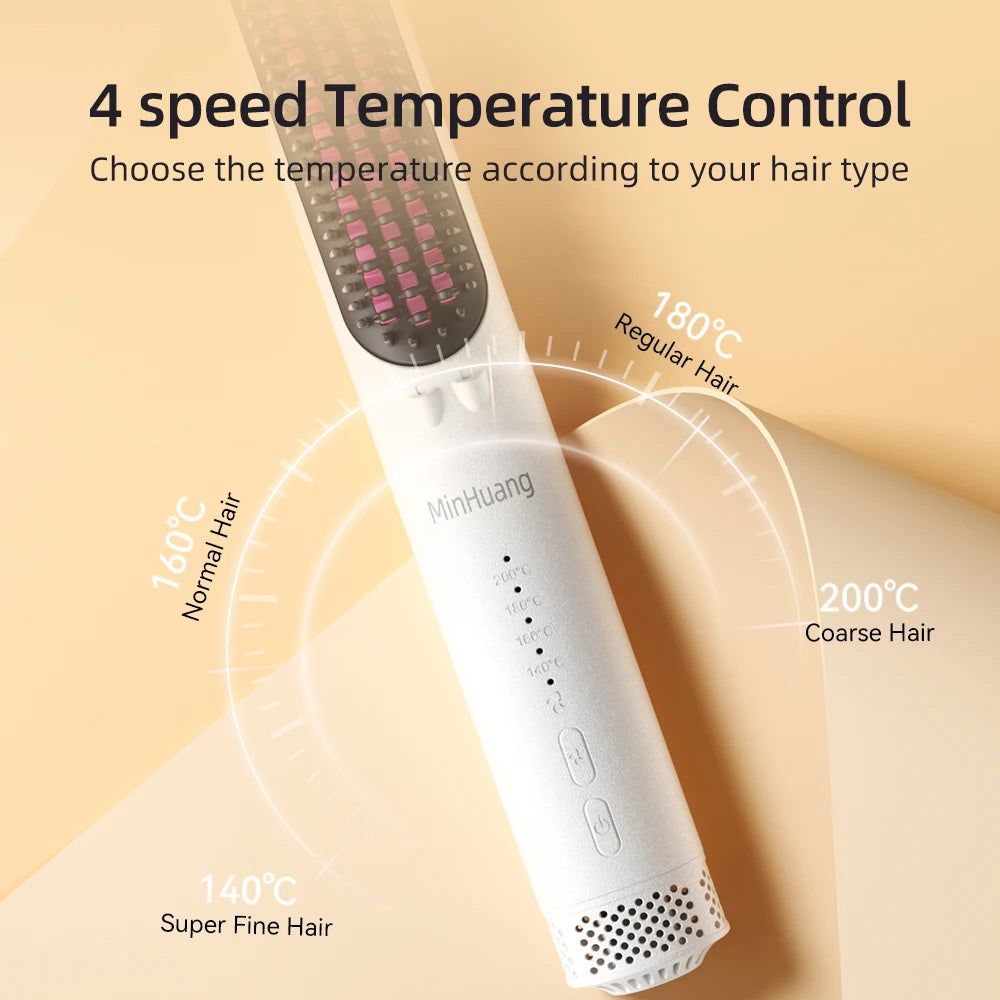Electric Hot Comb Multifunctional Straight Hair Straightener Comb Negative Ion Anti-Scalding Styling Tool Straightening Brush.