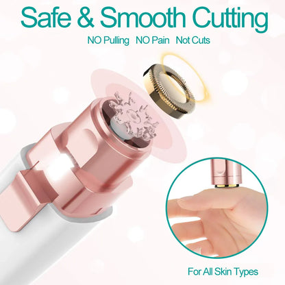 2 in 1 Electric Eyebrow Trimmer Painless Eye Brow Epilator For Women Makeup Mini Razors Portable Facial Hair Removal Shaver