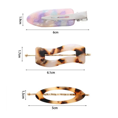 4/2Pcs Girls Leopard Seamless Hair Clip Set Women Acetate Sheet No Bend Bangs Clip Duckbill Hairpins Makeup Hair Styling Tool.