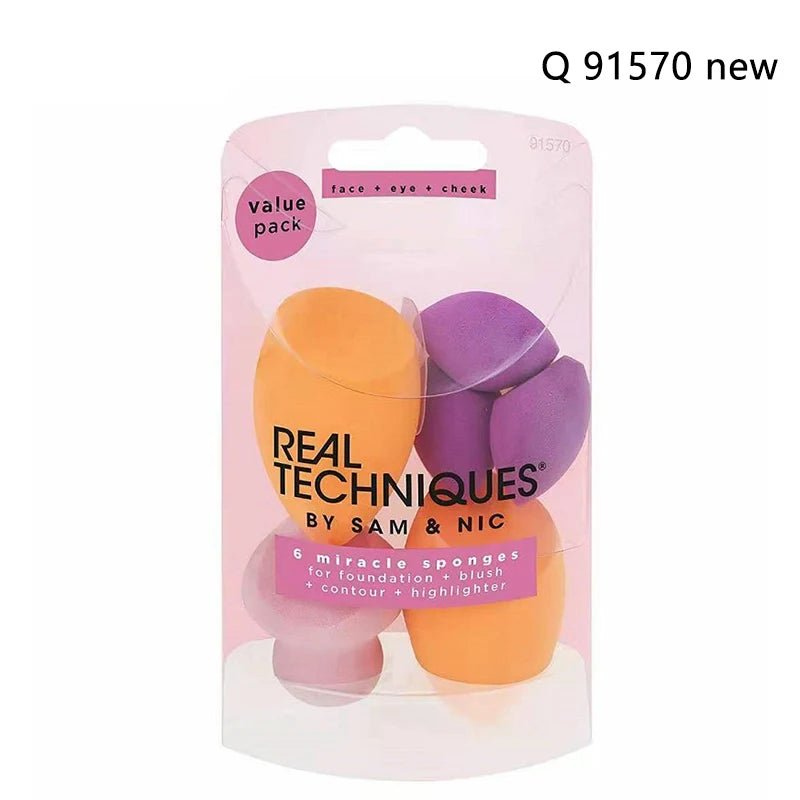Real Techniques Set Makeup Sponge Set Face Beauty Cosmetic Powder Puff For Foundation Cream Concealer Make Up Blender 91553 RT.