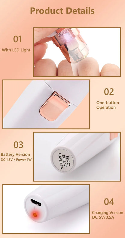 2 in 1 Electric Eyebrow Trimmer Painless Eye Brow Epilator For Women Makeup Mini Razors Portable Facial Hair Removal Shaver