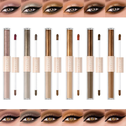 QIBEST Double-Ended Glitter & Matte Eyeshadow Stick (Waterproof)