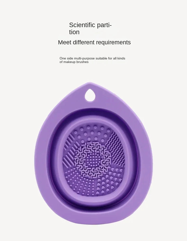 Silicone Makeup Brush Cleaner Folding Powder Puff Cleaning Bowl Eyeshadow Brushes Washing Soft Mat Beauty Tools Scrubber Box.