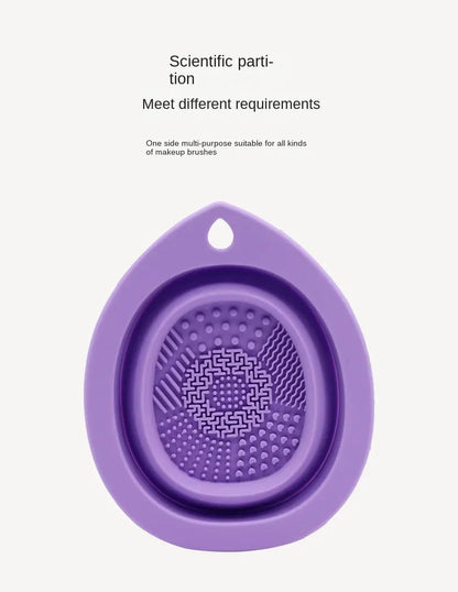Silicone Makeup Brush Cleaner Folding Powder Puff Cleaning Bowl Eyeshadow Brushes Washing Soft Mat Beauty Tools Scrubber Box.