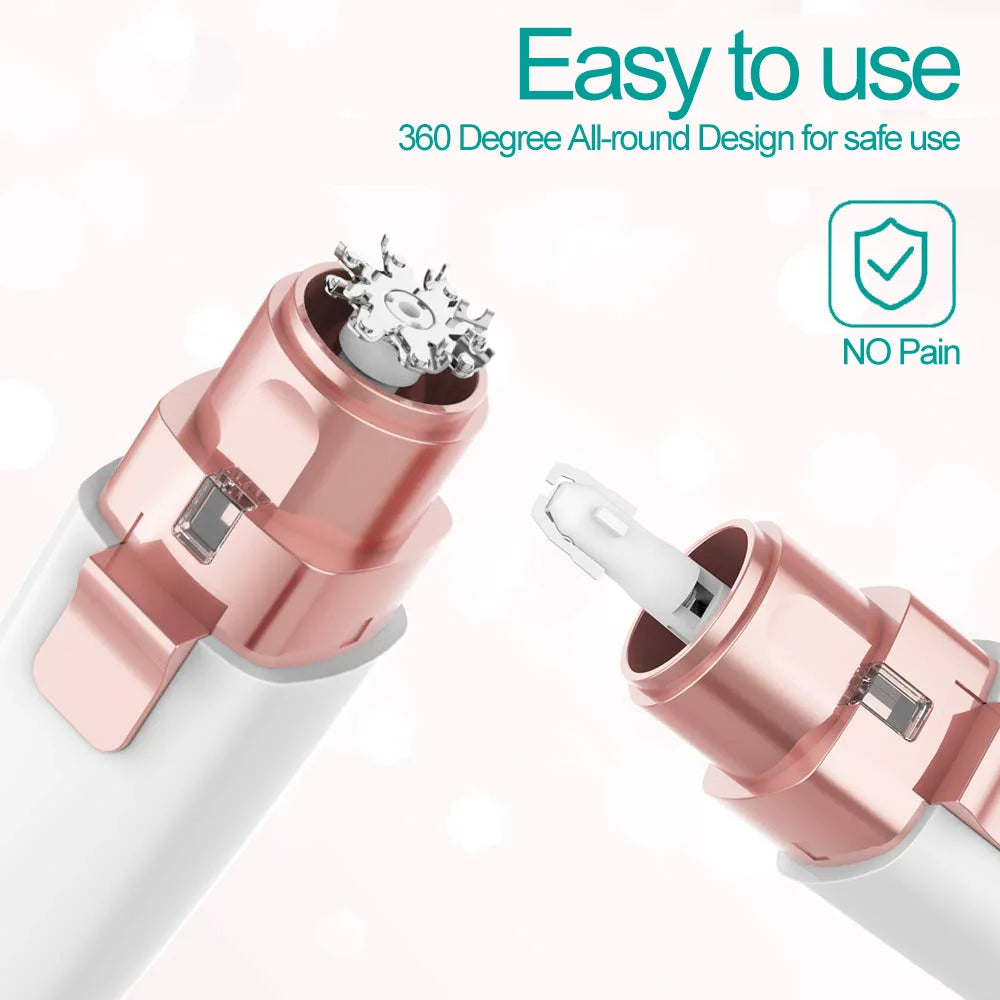 2 in 1 Electric Eyebrow Trimmer Painless Eye Brow Epilator For Women Makeup Mini Razors Portable Facial Hair Removal Shaver