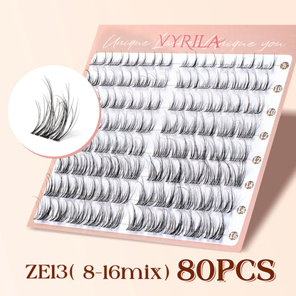 Lash Clusters 0.05mm PBT Fiber Eyelash Clusters 0.1mm Superfine Invisiband D Curl Diy Lash Extension 8-16mm Individual Lashes
