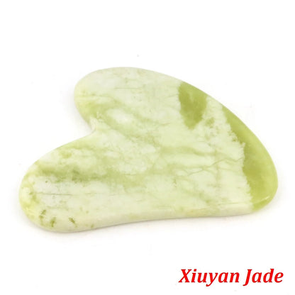 Natural Stone Gua Sha Facial Massage Tool (Rose Quartz / Jade / Obsidian)