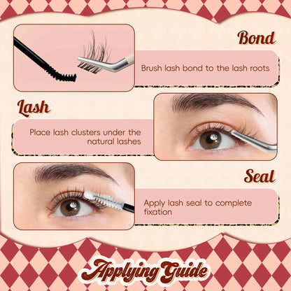 Lash Clusters 0.05mm PBT Fiber Eyelash Clusters 0.1mm Superfine Invisiband D Curl Diy Lash Extension 8-16mm Individual Lashes.
