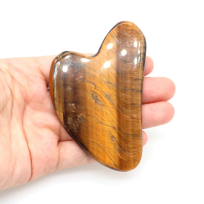 Natural Stone Gua Sha Facial Massage Tool (Rose Quartz / Jade / Obsidian)