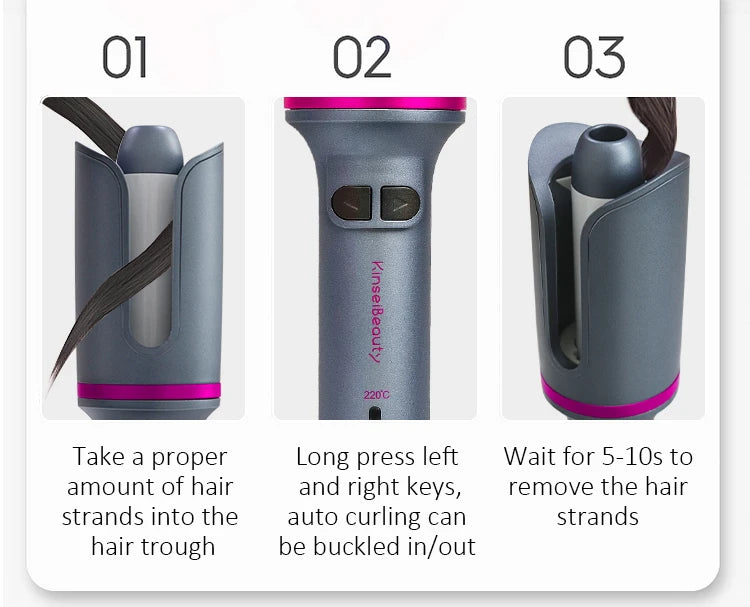 Auto Rotating Ceramic Hair Curler Automatic Curling Iron Styling Tool Hair Iron Curling Wand Air Spin and Curl Curler Hair Waver.