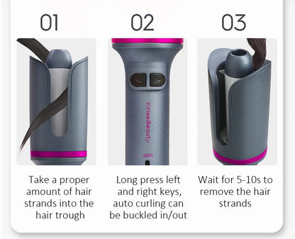 Auto Rotating Ceramic Hair Curler Automatic Curling Iron Styling Tool Hair Iron Curling Wand Air Spin and Curl Curler Hair Waver.