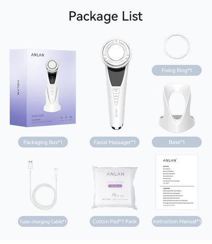 ANLAN EMS Facial Massager Pro LED Light Therapy Beauty Device