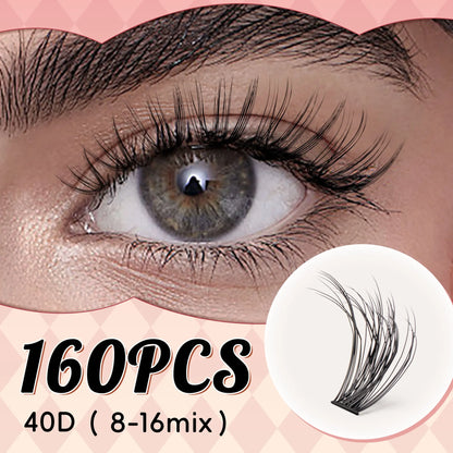 Lash Clusters 0.05mm PBT Fiber Eyelash Clusters 0.1mm Superfine Invisiband D Curl Diy Lash Extension 8-16mm Individual Lashes.