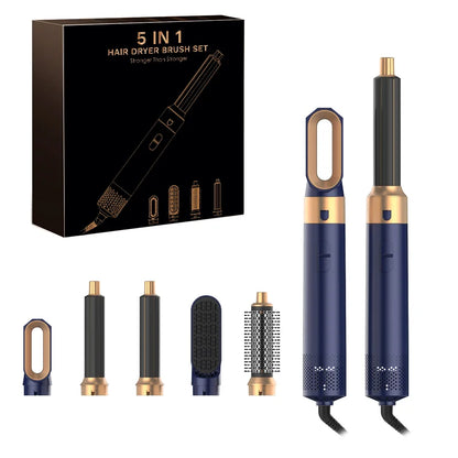 5 in 1 hair dryer Hair Curler Set Upgraded Negative ions Hair Dryer Hot Comb Brush Curling Iron Air wraps.