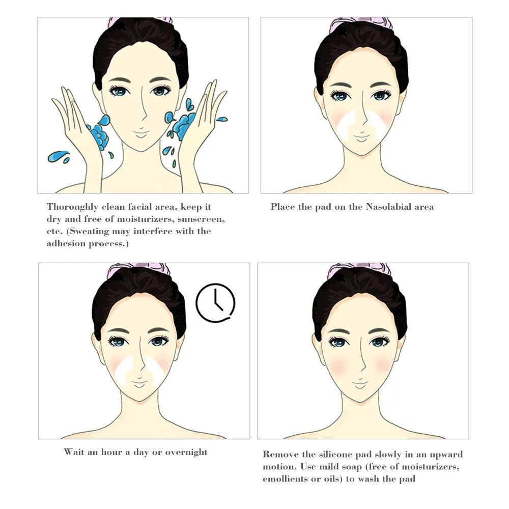 Facial Wrinkle Remover Silicone Pad — Reusable Nasolabial Fold Patch