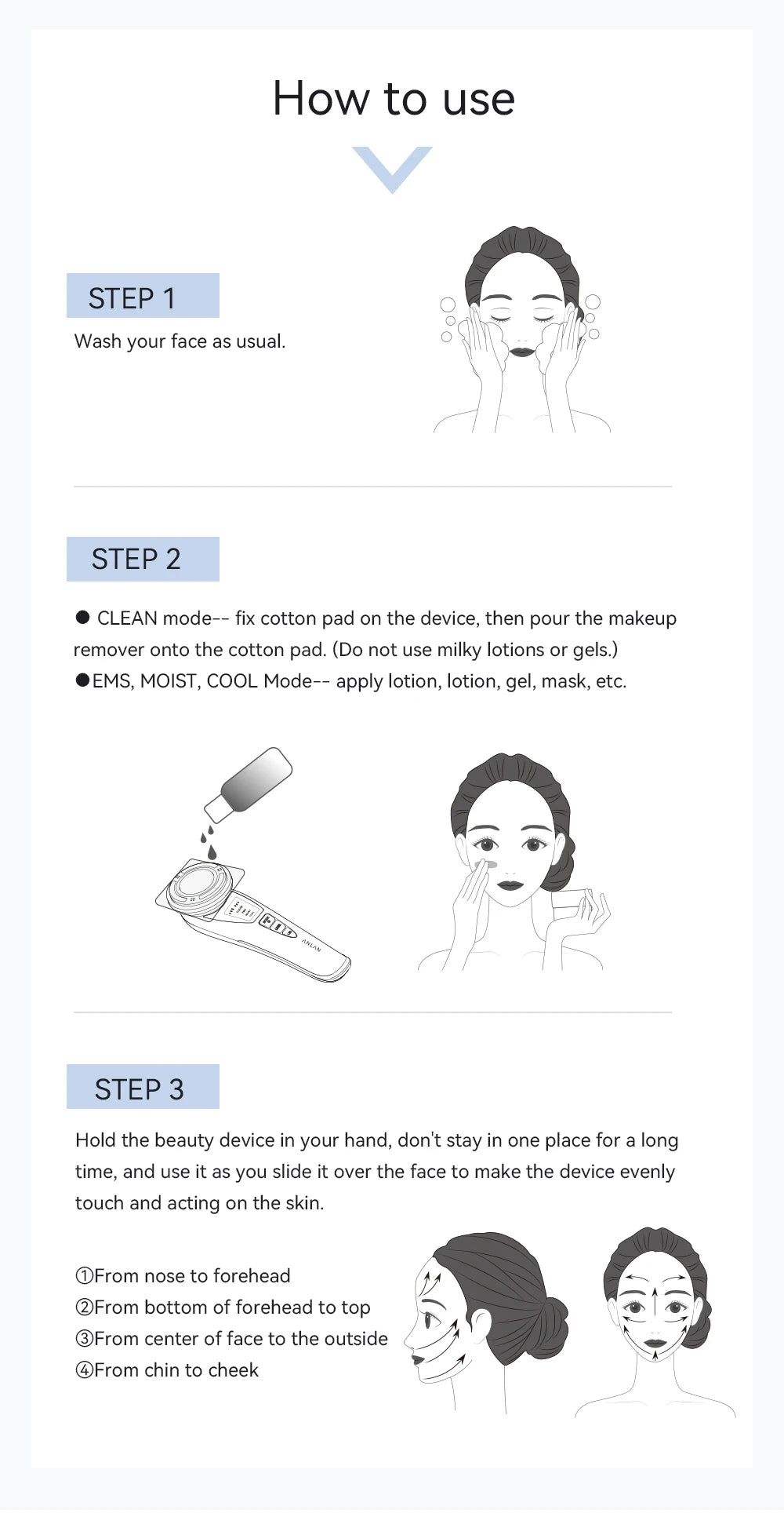 ANLAN EMS Facial Massager Pro LED Light Therapy Beauty Device