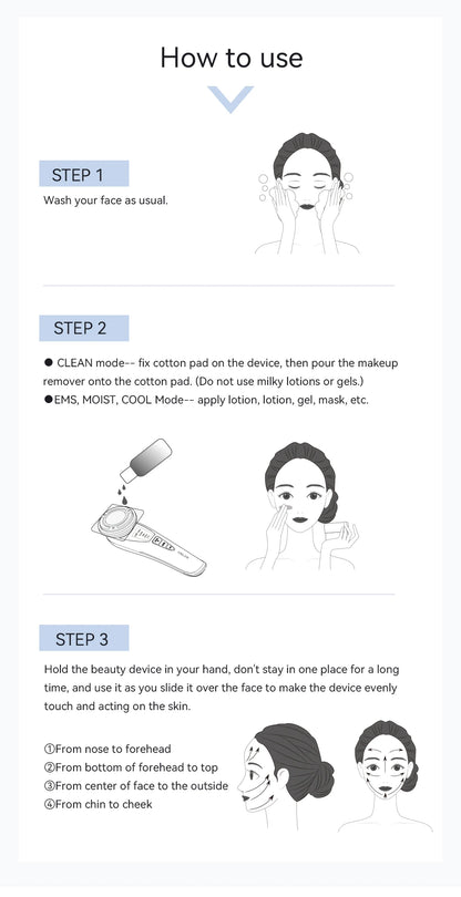ANLAN EMS Facial Massager Pro LED Light Therapy Beauty Device