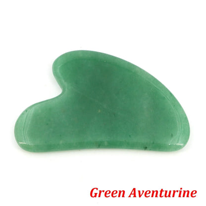 Natural Stone Gua Sha Facial Massage Tool (Rose Quartz / Jade / Obsidian)
