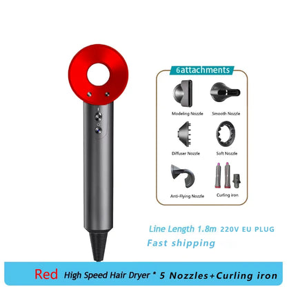 Household 220V Leafless Hair Dryer High-speed Negative Ion Hair Care High Power 110,000RPM Quick-drying Electric Hair Dryer
