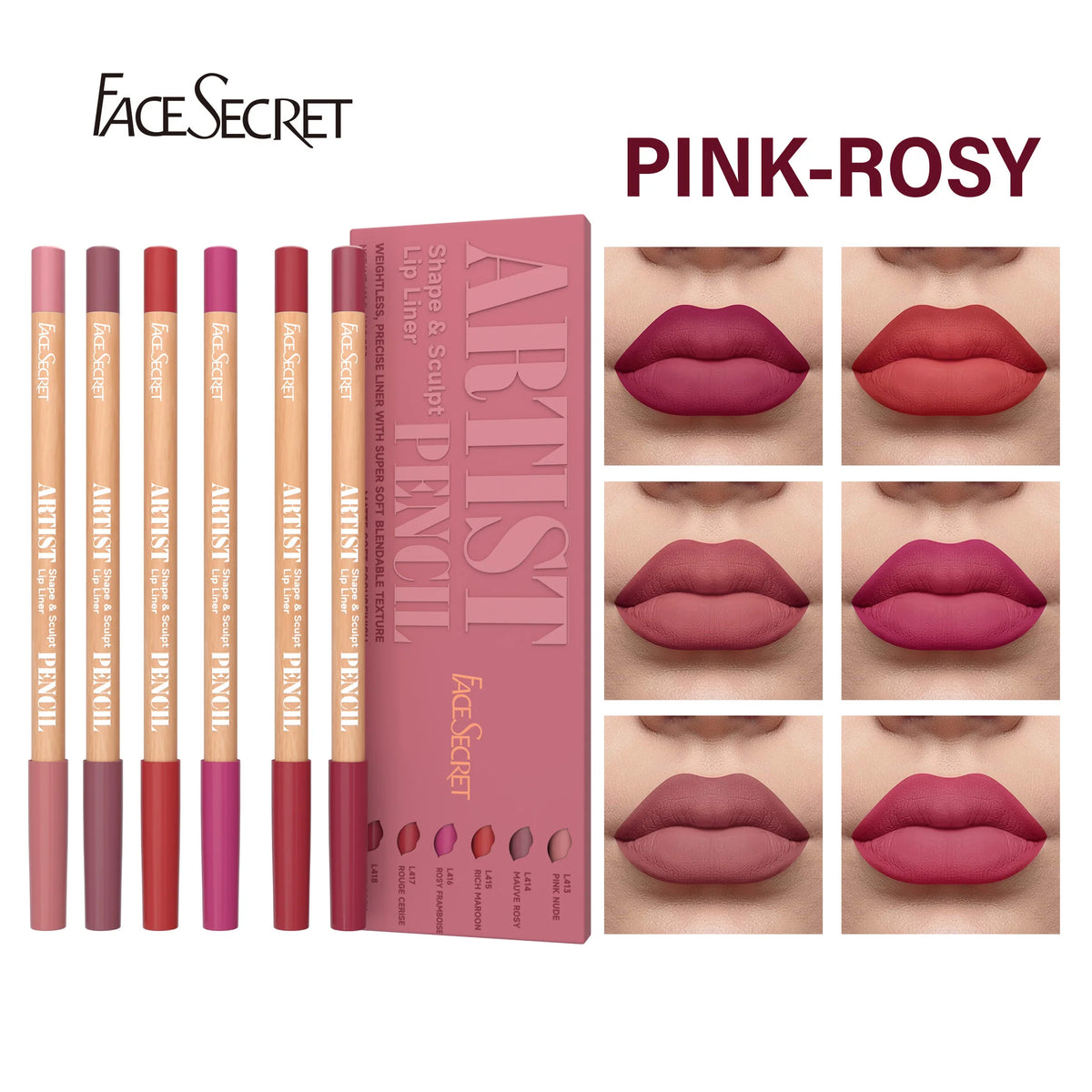6pcs Velvet Matte Lip Liner Set - Long-Lasting Versatile Shades Longlasting Lip Makeup Berry, Brown, Pink Lip Pencil