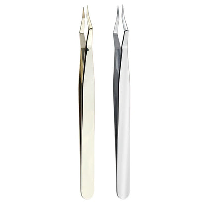 Lash Extension Tweezers — Stainless Steel Curved & Straight