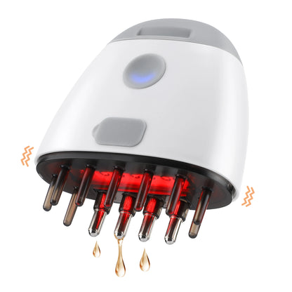 Red Light Therapy Hair Growth Machine Electric Vibration Head Massage Comb Scalp Massager Brush Medicine Liquid Applicator.