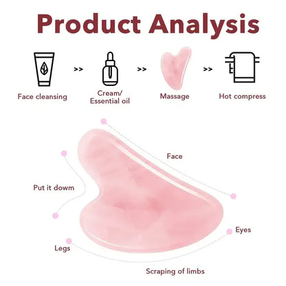 Natural Stone GuaSha Jade Facial Beauty Scraping Massage Tools Firm Skin Care Face Gua Sha SPA Physical Therapy Gue Che Roller.