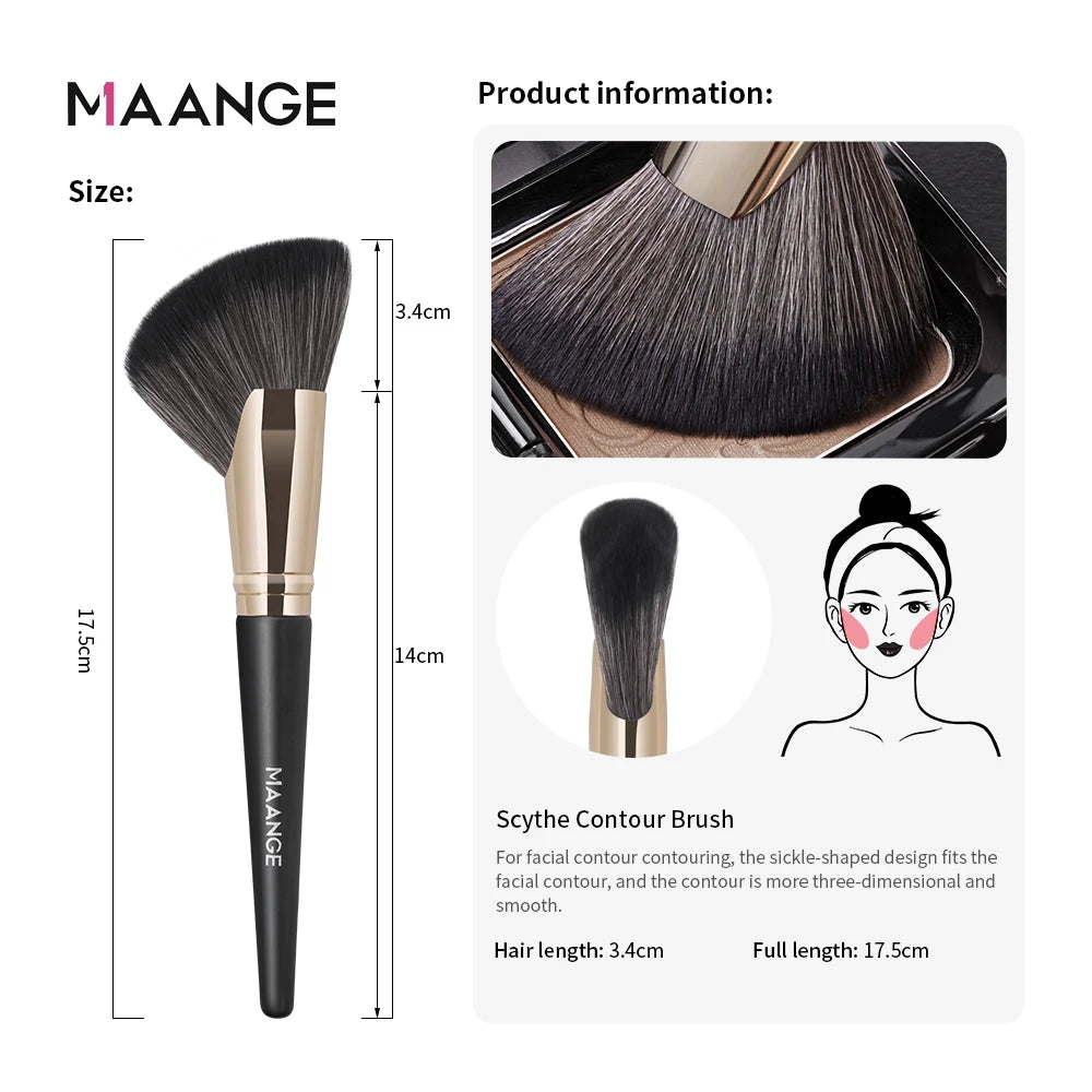 MAANGE Dense Blush Bronzer Brush Angled Makeup Brush Premium Brush Perfect For Face Contouring Highlighting For Creams Powders.