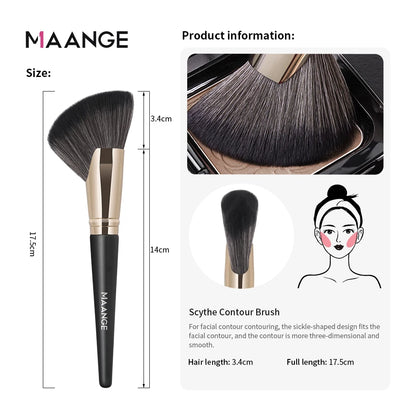 MAANGE Dense Blush Bronzer Brush Angled Makeup Brush Premium Brush Perfect For Face Contouring Highlighting For Creams Powders.