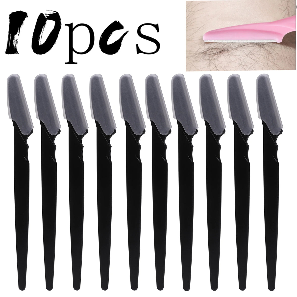 5/10/30/40pcs Brow Razor and Face Razor for Women and Men, Eyebrow Hair Trimmer and Shaver with Protective Cover,Safe.