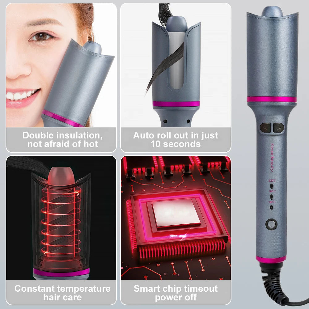 Auto Rotating Ceramic Hair Curler Automatic Curling Iron Styling Tool Hair Iron Curling Wand Air Spin and Curl Curler Hair Waver.