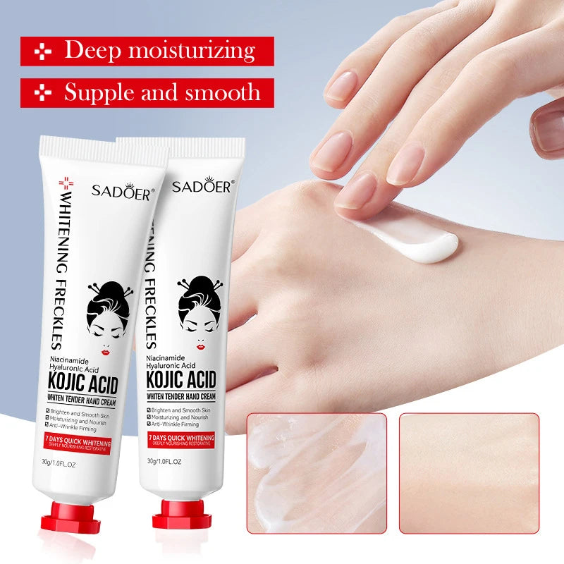 Kojic Acid Whiten Hand Cream,Moisturizing Nourishing Niacinamide Hyaluronic Acid Tender Hand Lotion,Foot Skin Care Products.