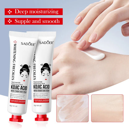 Kojic Acid Whiten Hand Cream,Moisturizing Nourishing Niacinamide Hyaluronic Acid Tender Hand Lotion,Foot Skin Care Products.