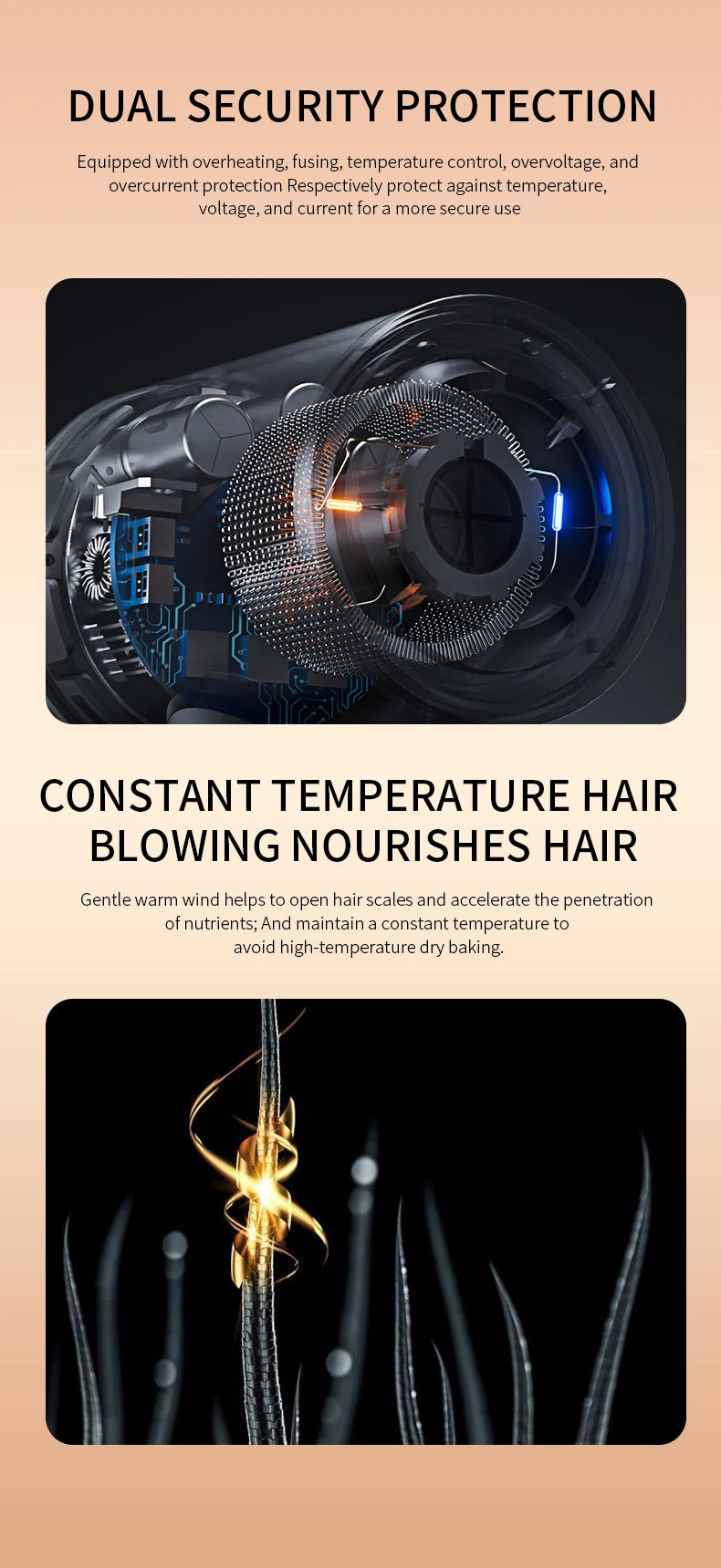 Xiaomi Hair Dryer Negative Lonic Blow No Harm To Hair High-speed Electric Turbine Airflow Constant Temperature Hair Care.