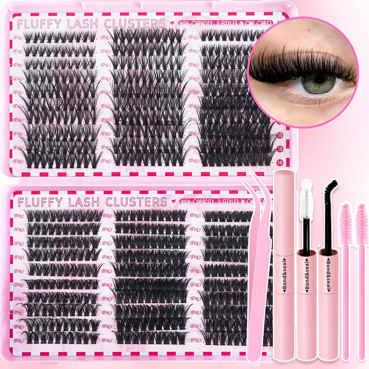 Cluster Lashes Kit 320/600/790pcs — Mix-and-Match DIY Lashes