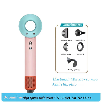 Household 220V Leafless Hair Dryer High-speed Negative Ion Hair Care High Power 110,000RPM Quick-drying Electric Hair Dryer