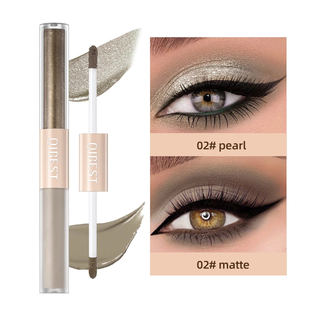 QIBEST Double-Ended Glitter & Matte Eyeshadow Stick (Waterproof)