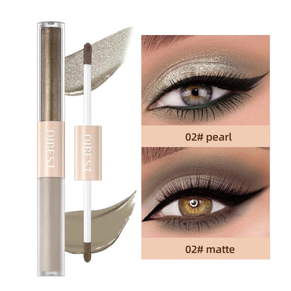QIBEST Double-Ended Glitter & Matte Eyeshadow Stick (Waterproof)
