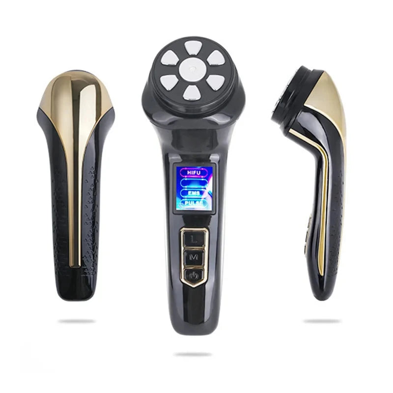 New Mini Hifu 4 In1 Ultrasonic Machine Ems Micro  Current Face Lift Rejuvenating Wrinkle Resistant Massager.