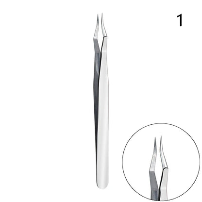 Lash Extension Tweezers — Stainless Steel Curved & Straight