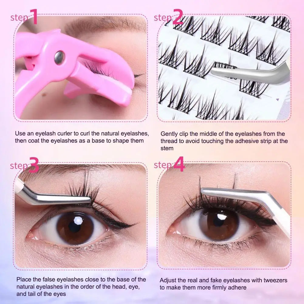 Cluster Lashes 3D Natural Bunch 100pc/120pcs D Curl Segmented Beam Individual Mink Tufted Eyelash Fine Lash Tip