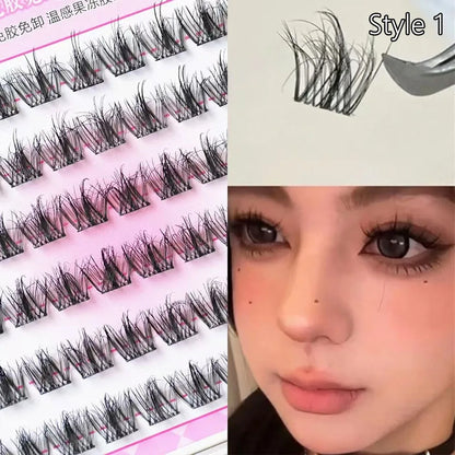 Press-On Self-Adhesive Cluster Lashes — Glue-Free, Reusable
