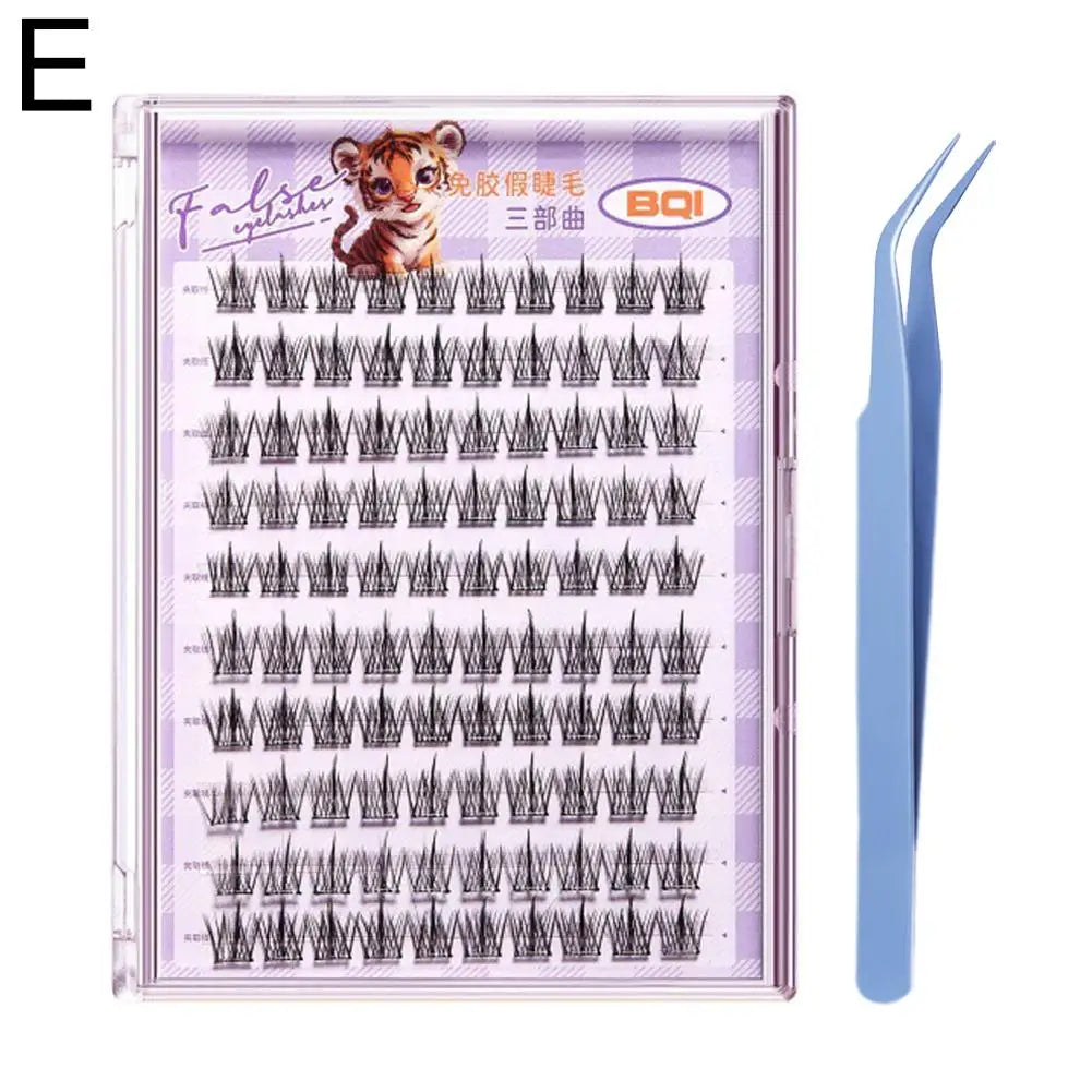 Cluster Lashes 3D Natural Bunch 100pc/120pcs D Curl Segmented Beam Individual Mink Tufted Eyelash Fine Lash Tip