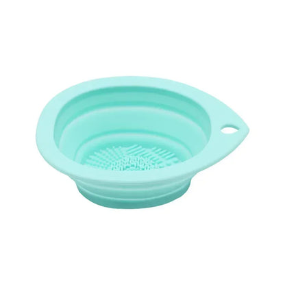 Silicone Makeup Brush Cleaner Folding Powder Puff Cleaning Bowl Eyeshadow Brushes Washing Soft Mat Beauty Tools Scrubber Box.