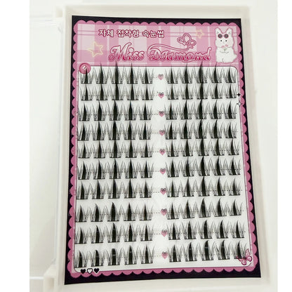DIY Self-Adhesive Cluster Lashes 10 Rows/Box, Glue-Free Manga Style Sectioned Eyelashes Natural Look