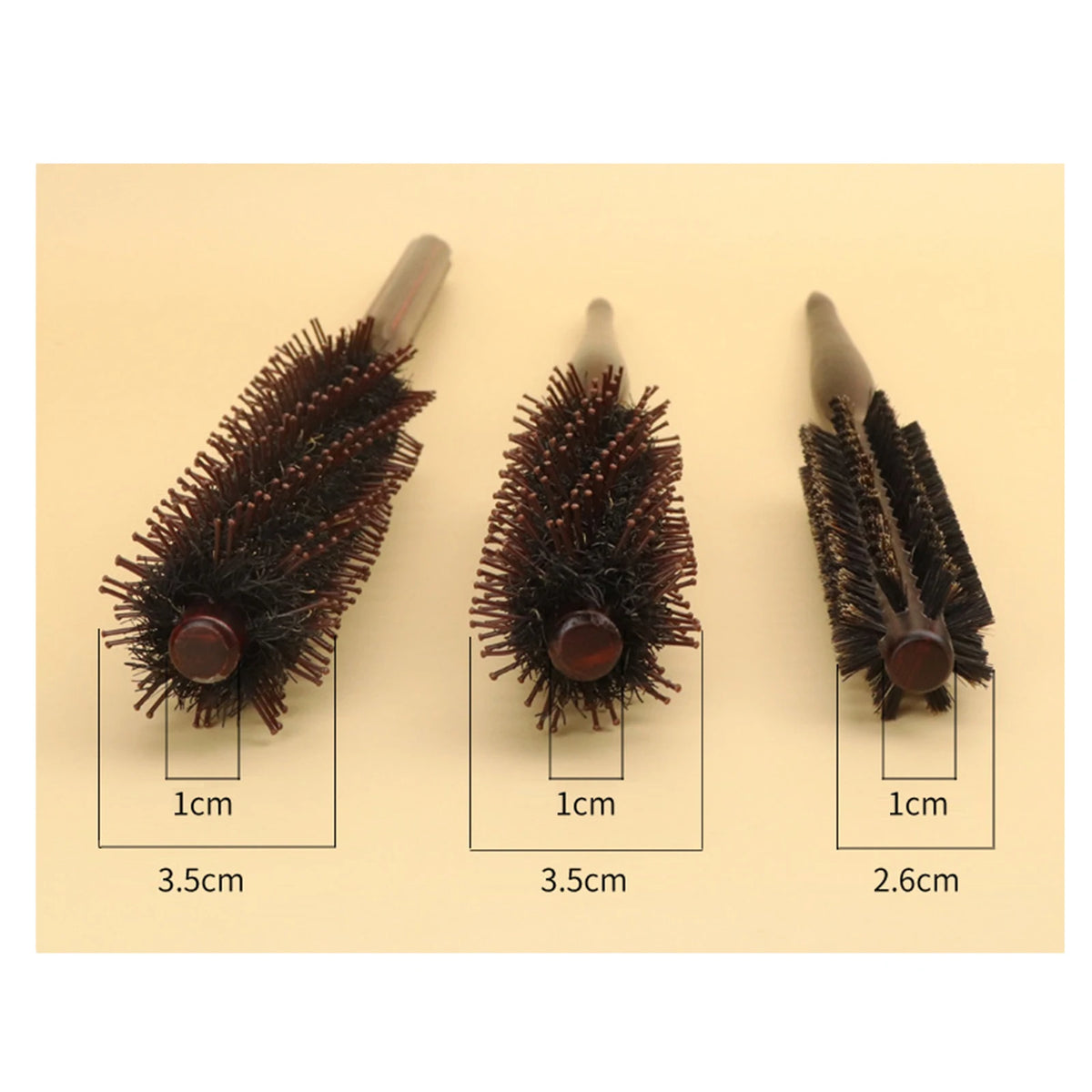 Hair Brush Hair Comb Small Roller Round Brush Wooden Handle Rolling Brush for Hairdressing Volumizing Detangling Men Women Hotel.