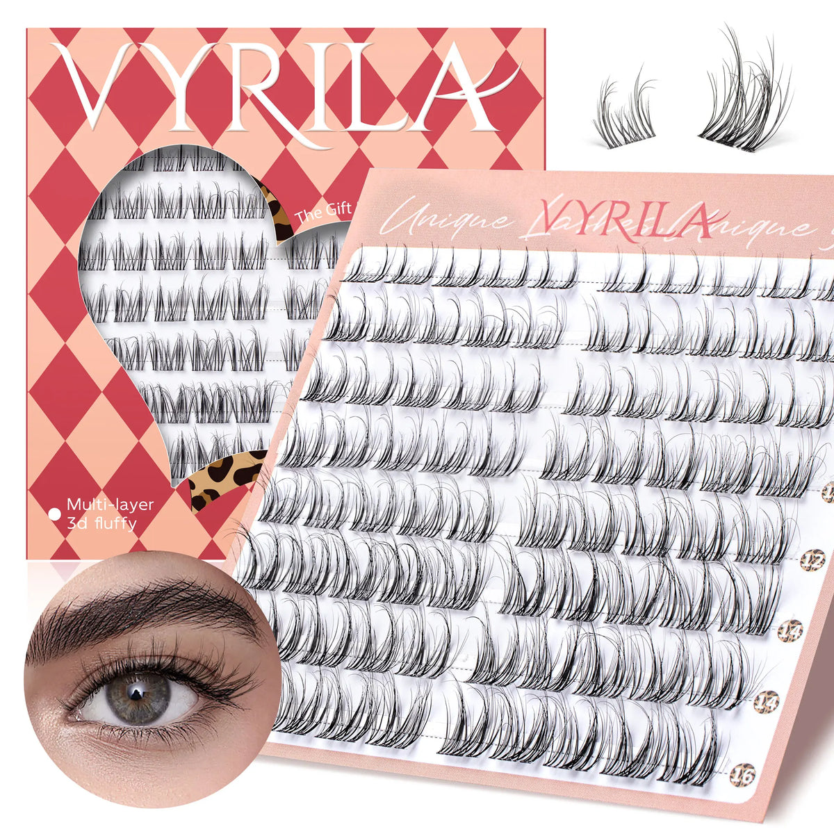 Lash Clusters 0.05mm PBT Fiber Eyelash Clusters 0.1mm Superfine Invisiband D Curl Diy Lash Extension 8-16mm Individual Lashes.
